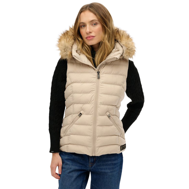 Superdry Fuji Faux Fur Hooded Gilet